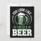 楽しい聖パトリックの日 ビール ユーモア シーズンカード (正面)