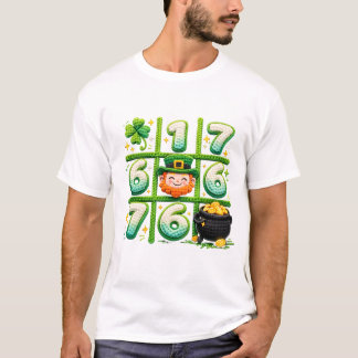 楽しい聖パトリックの日 6 7 ハート三目並べ Tシャツ