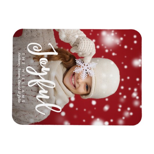 楽しい脚本のモダンクリスマス |休日の写真 マグネット (横)