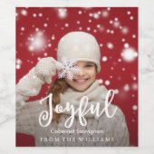 楽しい脚本のモダンクリスマス |休日の写真 ワインラベル (シングルラベル)