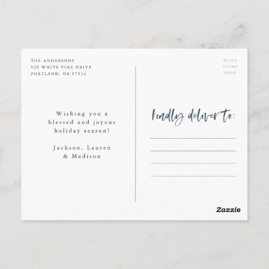 楽しい脚本 |ネイビーの休日の写真 ポストカード (裏面)