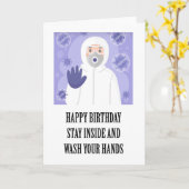 楽しい自己隔離誕生日ユーモアメッセージ カード (黄色い花)