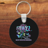 楽しい自殺予防意識を保とう 生きて キーホルダー (正面)