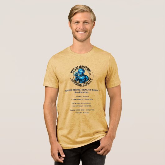 楽しい色に抵抗する - 現実のロボット トライブレンドTシャツ (正面全面)