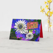 楽しい花のカラフルなアトラクション カード (黄色い花)