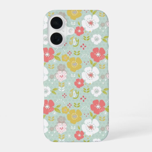 楽しい花の幻想 iPhone 16ケース (裏面)