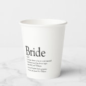 楽しい花嫁の定義 ブライズシャワー 現代的 紙コップ (裏面)