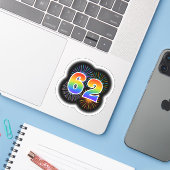 楽しい花火と虹のパターン「62」イベント# シール (ノートパソコンとiPhone)