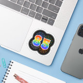 楽しい花火と虹のパターン「85」イベント# シール (ノートパソコンとiPhone)