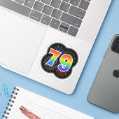 楽しい花火＋虹色パターン「79」イベント# シール (ノートパソコンとiPhone)