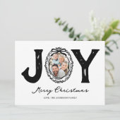 楽しい落書き喜びの写真クリスマス シーズンカード (スタンド正面)