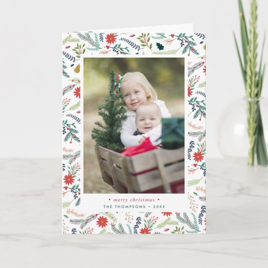 楽しい葉 | 折り畳みホリデーフォトカード シーズンカード (正面)