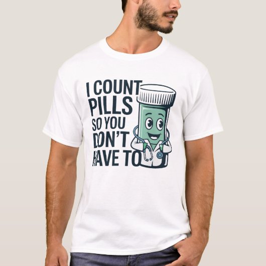 楽しい薬局技師 CPhT PTCE 薬剤師、ふざけた Tシャツ (正面)