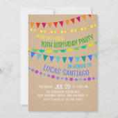 楽しい虹の子供の誕生日招待状 招待状 (正面)