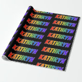 楽しい虹色のファーストネーム "KATHRYN" ラッピングペーパー (アンロールド)