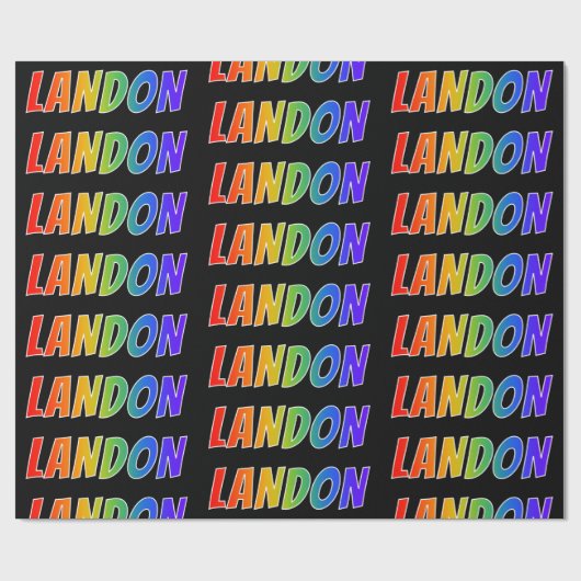 楽しい虹色の名前「LANDON」 ラッピングペーパー (フラット)