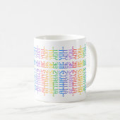 楽しい虹色の編集可能な隠しメッセージ Always Be You  コーヒーマグカップ (正面右)