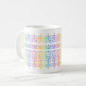 楽しい虹色の編集可能な隠しメッセージ Always Be You  コーヒーマグカップ (正面左)