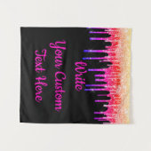 楽しい虹色グリッター誕生日写真撮影用背景 タペストリー (正面(横))