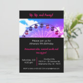 楽しい観覧車遊園地パーティー招待状 招待状 (スタンド正面)