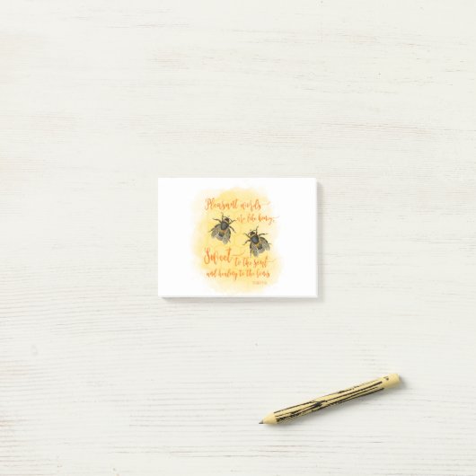 楽しい言葉は聖書の引用文 ポストイット (デスク上)