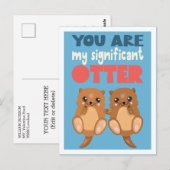 楽しい言葉遊びのポストカード あなたは私の大切なオッターロマンチック ポストカード (正面/裏面)