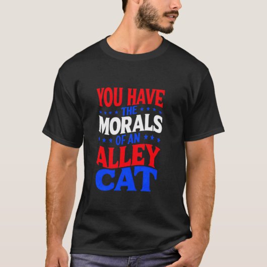 楽しい討論用Tシャツ 路地裏の猫のようなモラル Tシャツ (正面)