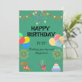 楽しい誕生日のお祝い 招待状 (スタンド正面)