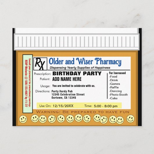 楽しい誕生日の処方箋 ポストカード (正面)