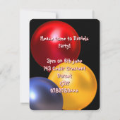 楽しい誕生日の風船パーティー招待状 招待状 (裏面)