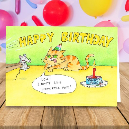 楽しい誕生日を猫の挨拶 カード