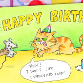 楽しい誕生日を猫の挨拶 カード