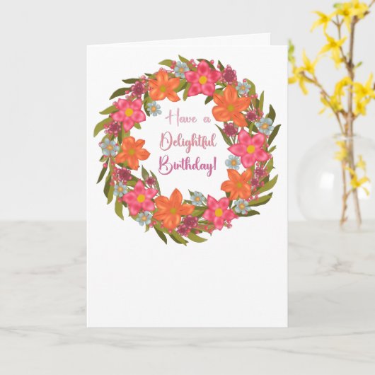 楽しい誕生日カード カード (黄色い花)