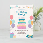 楽しい誕生日ケーキ 招待状 (スタンド正面)