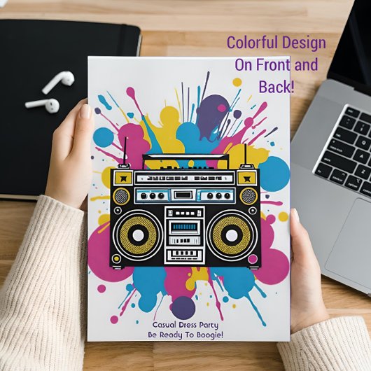 楽しい誕生日ダンスパーティーカラフル招待状 招待状