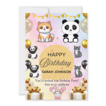 楽しい誕生日パーティーの招待状 | カラフル モダン