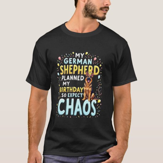 楽しい誕生日プレゼントジャーマンシェパード1 Tシャツ (正面)