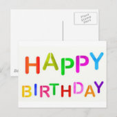 楽しい誕生日メッセージ ポストカード (正面/裏面)