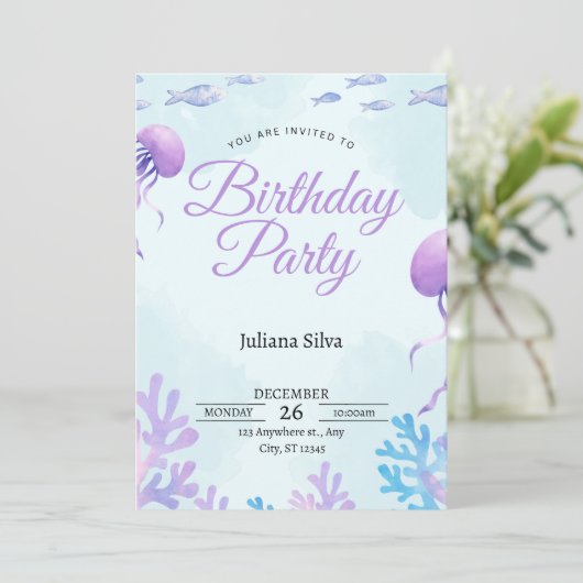 楽しい誕生日招待カード 招待状 (スタンド正面)