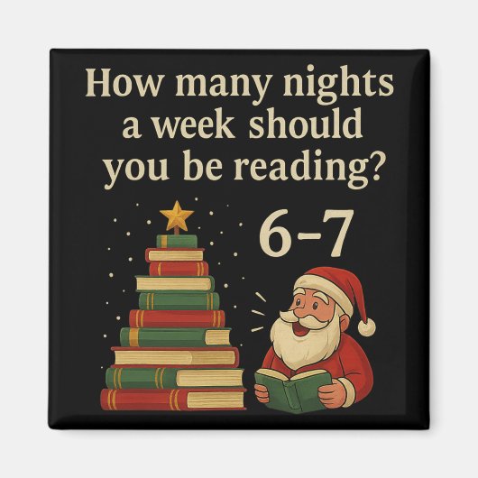 楽しい読み物 クリスマスツリーの本 - 読書 6 7歳のメモリー マグネット (正面)