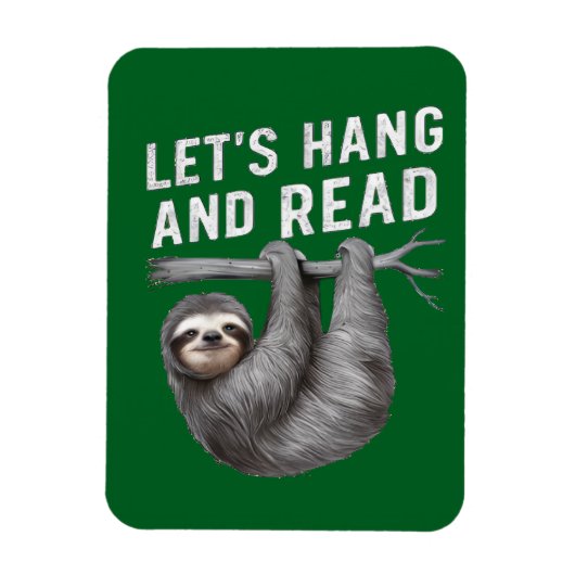 楽しい読書のひとときを Let's Hang and Read 本好きさん大集合! マグネット (縦)