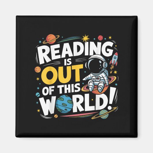 楽しい読書はこの世のものではない宇宙の本好き マグネット (正面)