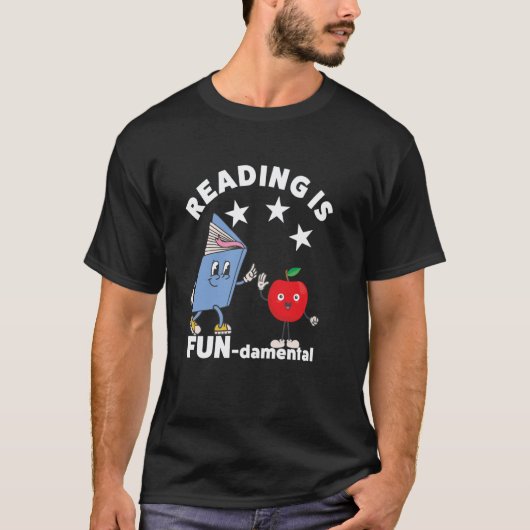楽しい読書は基本的な+学生+教師+学校 読書 Tシャツ (正面)
