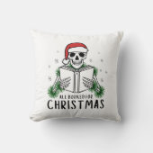 楽しい読書好きのクリスマスリーディングスケルトン クッション (正面)