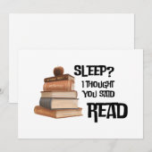 楽しい読書家の引用 スリープ I Thought You Said Re シーズンカード (正面/裏面)
