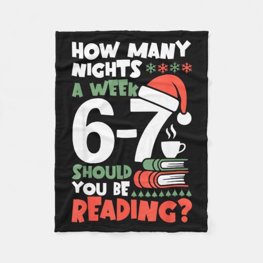 楽しい読書67ミーム英語教師クリスマス本L フリースブランケット (正面)