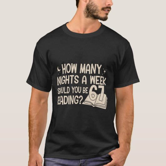 楽しい読書 67 六七 ジョーク 英語教師 ボー Tシャツ (正面)