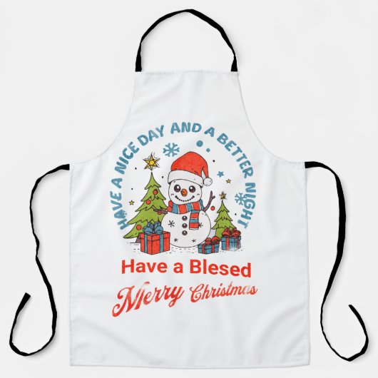 楽しい賛美クリスマスと楽しい新年を過ごす エプロン (正面)