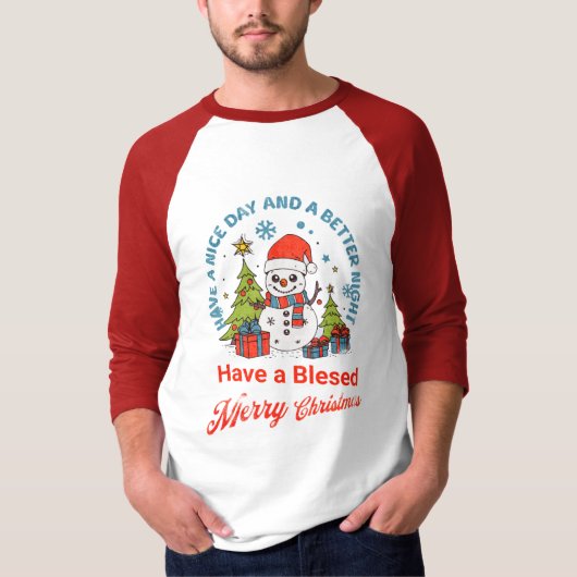 楽しい賛美クリスマスと楽しい新年を過ごす Tシャツ (正面)