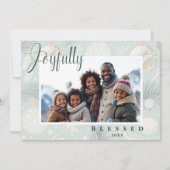 楽しい賛美家族の写真のクリスマス シーズンカード (正面)